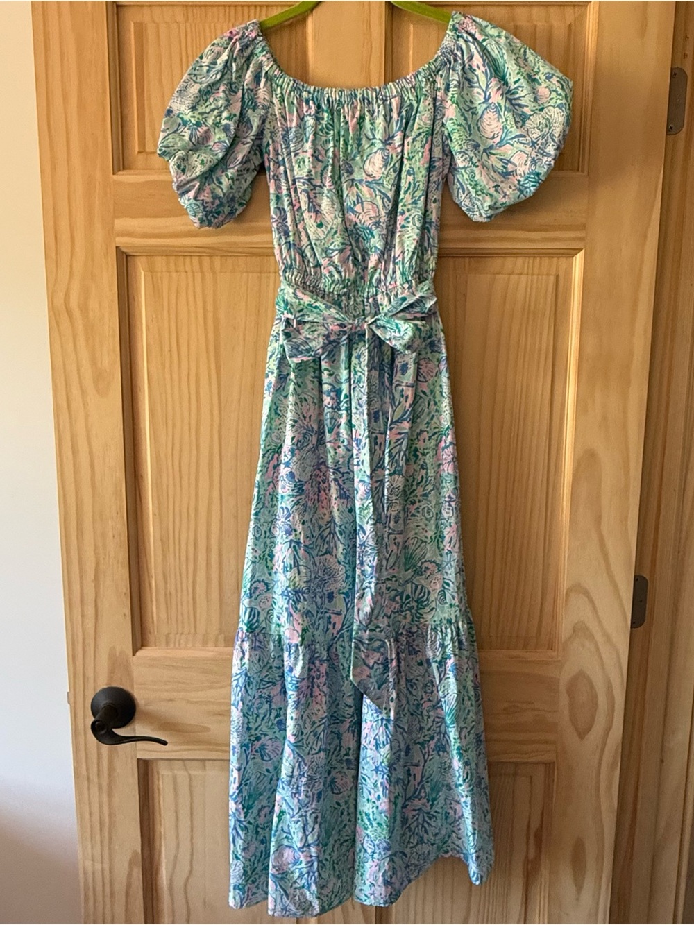 NWT Lilly Pulitzer Tame Off The Shoulder Dress Surf Blue Soleil It On Me